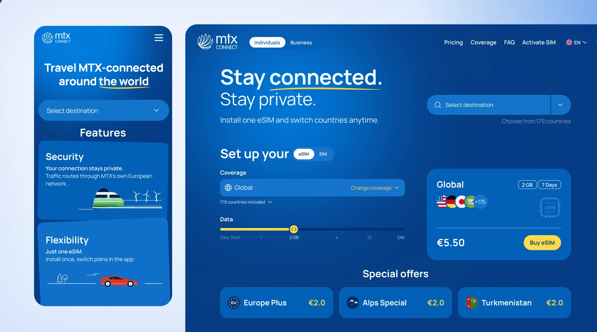 MTX Connect exhibition stand — secure mobile infrastructure